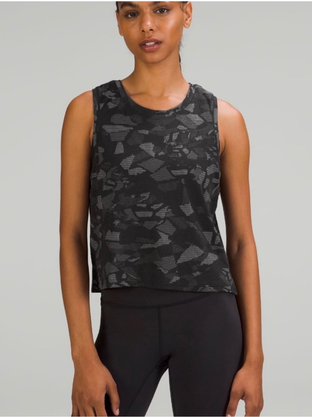 Lululemon Train to Be Tank Top
Mosaic Multiply Black / Gull Grey